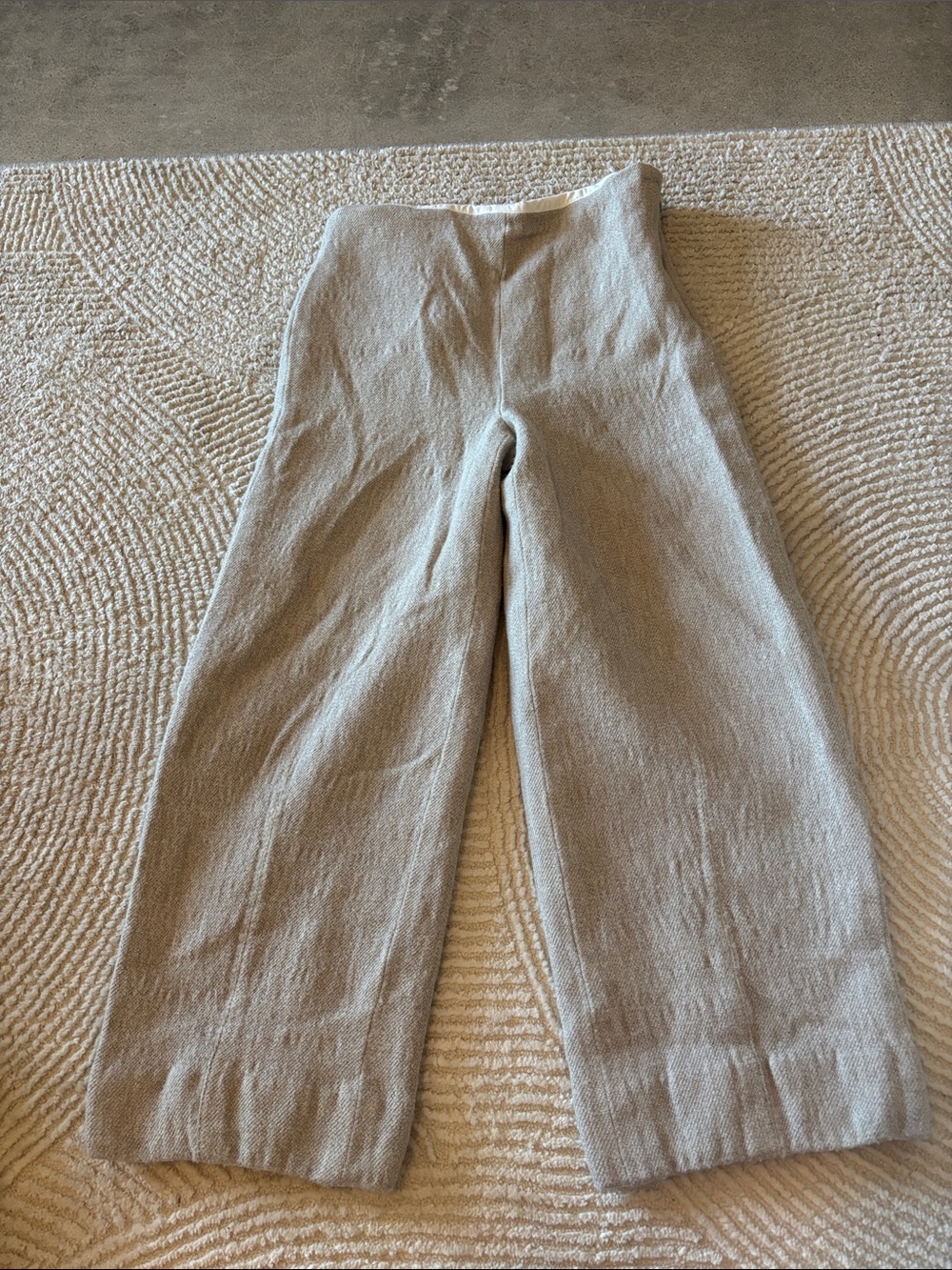 Vince Light Gray Knit Wide-Leg Women's Pants